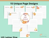 Fall 30 Day Journal Printable, Printable Fall Journal Pages, 30 Day Journal Printable, Fall Daily Reflection Journal, Pumpkin Themed Journal