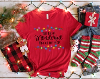Christmas T-Shirt, Christmas Holiday T-Shirt. Then Most Wonderful Time of The Year Tee, Women's Christmas T-Shirt, Christian Christmas Tee