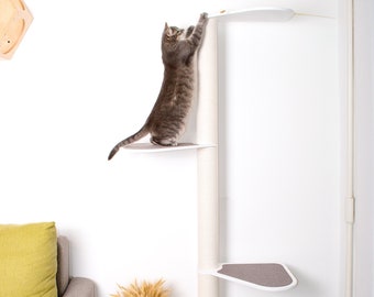 Tall Cat Tree for Large Cats: Modern Cat Tower with Jute Scratcher