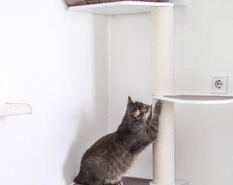 Cat tower with cat pillow/cat bed, Cat tree, Cat scratcher, Cat bed, Modern cat furniture, Wall mounted cat furniture, Cat tree tower