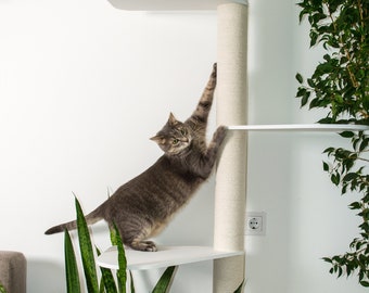 Árbol para gatos, Rascador para gatos, Poste rascador para gatos, Árbol trepador alto para gatos, Regalo para amantes de los gatos, Regalo para mamás de gatos, Árbol para gatos moderno, Árbol de pared para gatos
