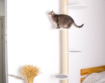 Floor to ceiling modern cat tree in a spacer. Cat tree Large Cat tree Cat tower Cat scratcher XL cat tree Cat tree for big cat Tall Cat tree