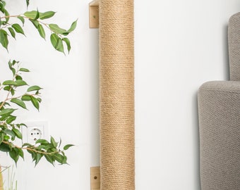 Scratching post for tall cat, tree for large cats, XL cat tree, sisal cat pole, wall cat scratcher, modern cat furniture, gift for cat lover