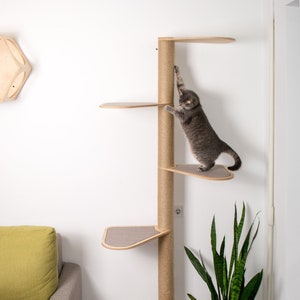 Modern Floor-to-Ceiling Cat Tree: Tall Cat Tower for Large Cats