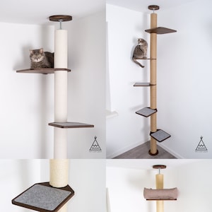 Wooden cat tree, modern cat tree, cat tower, cat tree, cat tree tower, cat tree with bed, cat tree with pillow, cat tower with bed, cat tower with pillow, modern cat tree, modern cat tower, gift for cat lovers, gift for cat owners