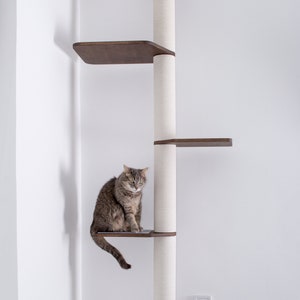 Floor-to-ceiling cat tree, Tall Cat tree tower, Cat tower, Modern cat tree, Tall cat tree, Modern cat furniture, Cat tree for ceiling
