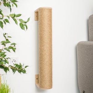 Scratching post for tall cat, tree for large cats, XL cat tree, sisal cat pole, wall cat scratcher, modern cat furniture, gift for cat lover