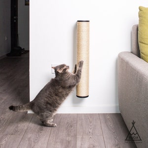 Grote kattenkrabpaal: aan de muur bevestigd, modern kattenmeubel