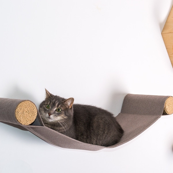 Cat wall hammock, Cat wall bad, Cat steps, Cat stairs, Cat wall furniture, Modern cat furniture, Cat perch, Cat pillow, Gift for Cat