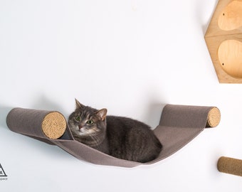 Cat wall hammock, Cat wall bad, Cat steps, Cat stairs, Cat wall furniture, Modern cat furniture, Cat perch, Cat pillow, Gift for Cat