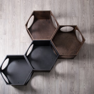 Modern Hexagon Cat Shelf: Wall Mounted Cat House