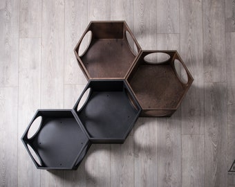 Modern Hexagon Cat Shelf: Wall Mounted Cat House