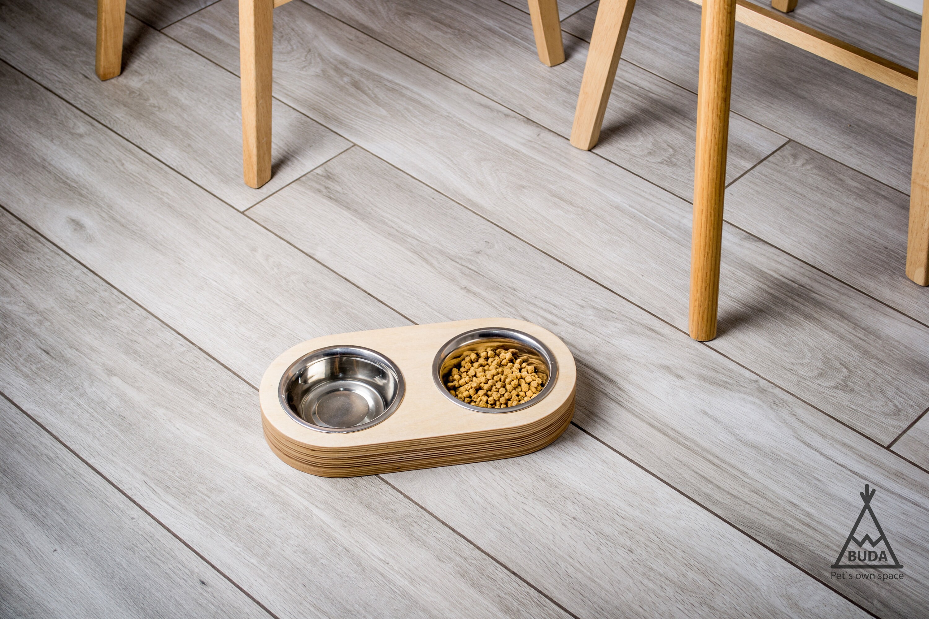 Cat Bowl Stand 2pc Cat Feeder Wooden Cat Furniture Etsy