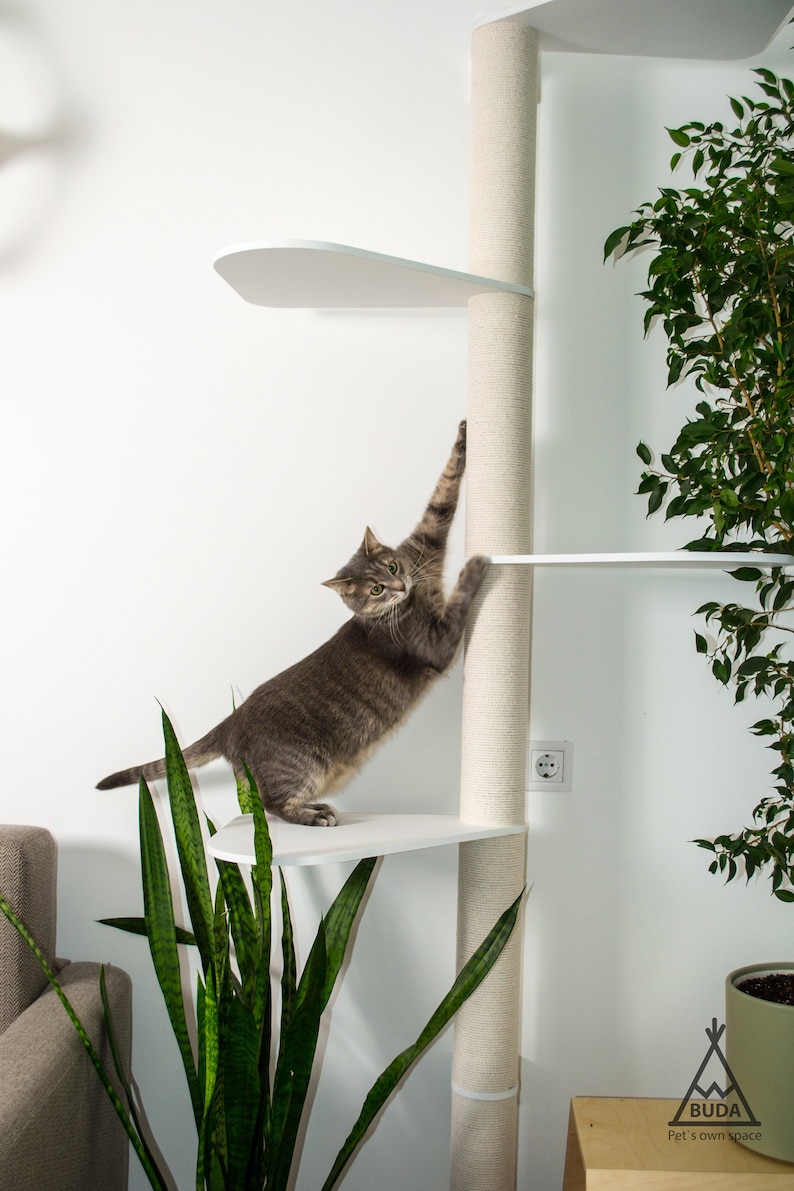 Tall Cat Tree Cat Wall Tree Cat Tree Tower Cat Tree Modern Cat Etsy