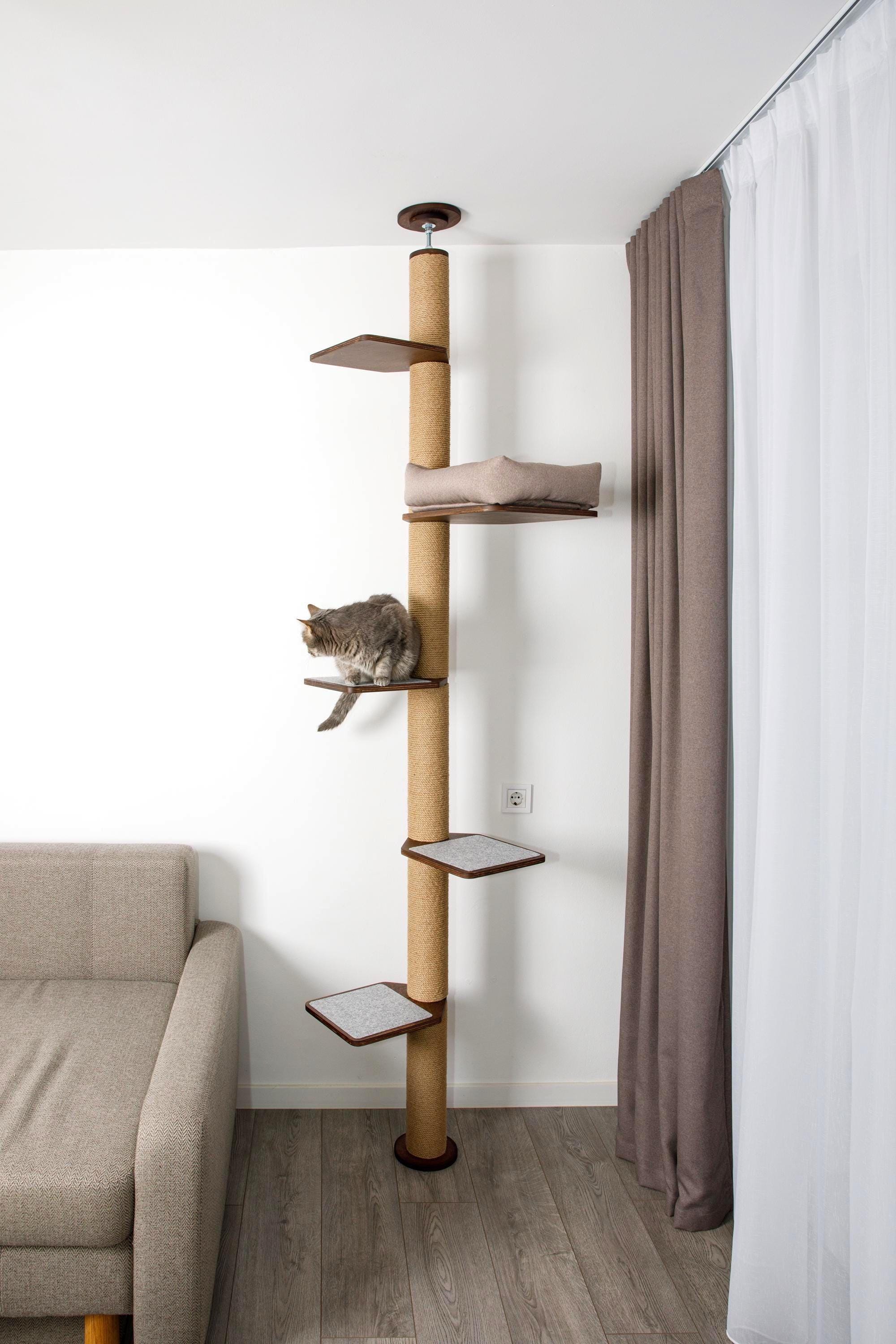 Custom Height Tension Cat Tree: Modern Floor to Ceiling Cat Tree, Tall ...