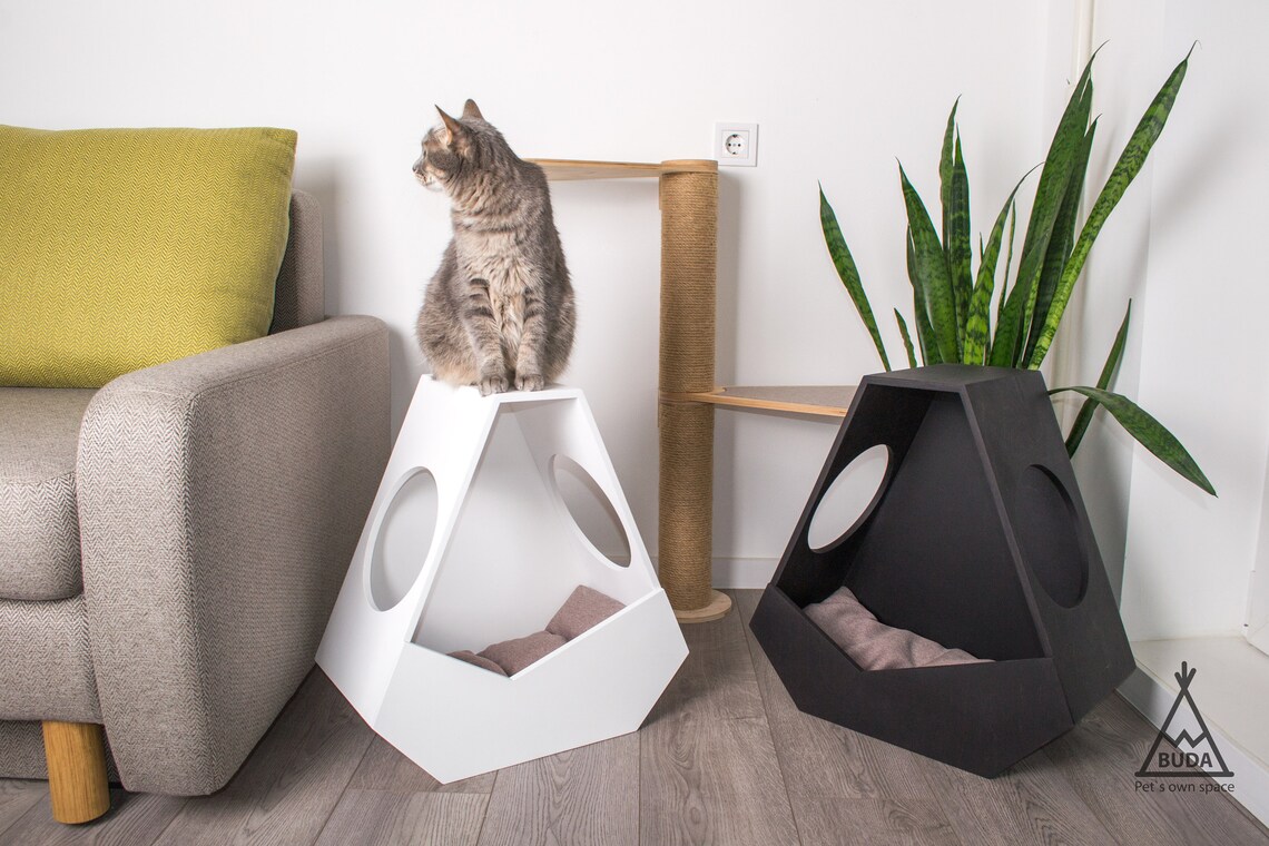 2 in 1 Cat House nightstand / Cat bed bedside table / Etsy