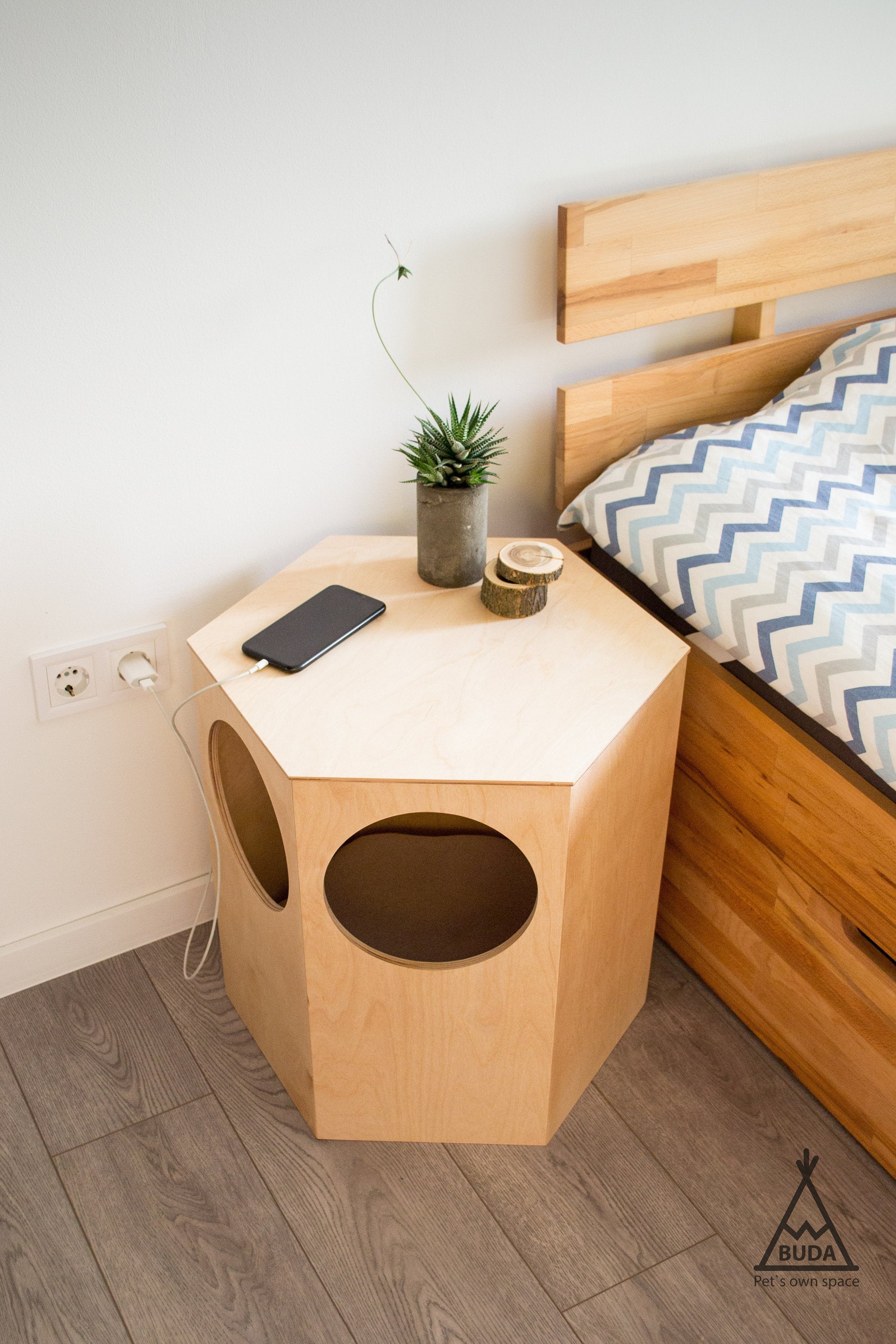 Cat House + Nightstand | 2 in 1 Bed Wooden Cat House Cabinet Cave Furniture Boxes Housewarming Gift Gift For Cats