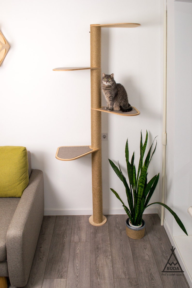 Cat tree Cat tower Cat scratcher Cat tree tower Cat tree for large cats Cat furniture Modern cat tree Wood cat tree Modern cat furniture image 1