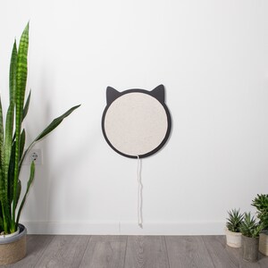 Cat Scratcher and Cat Bed and Cat Toys (3 in 1) cat shape, plywood base and cotton rope. Modern cat furniture cat scratching cat scratch image 2