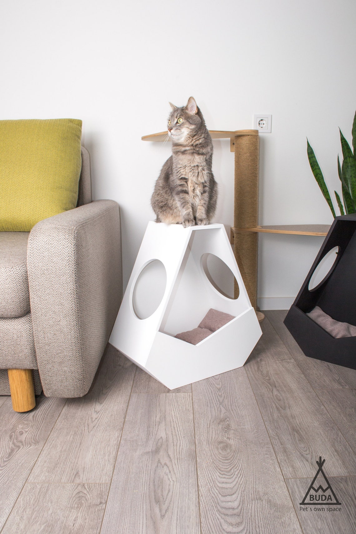 2 in 1 Cat House nightstand / Cat bed bedside table / Etsy