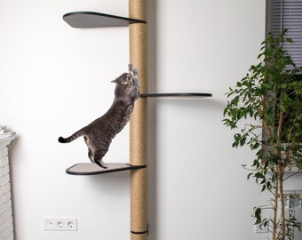 Árbol para gatos ajustable, árbol para gatos alto, árbol para gatos de pared, torre para gatos, árbol para gatos moderno, árbol para gatos de madera, condominio para gatos, cama para gatos, árbol rascador para gatos