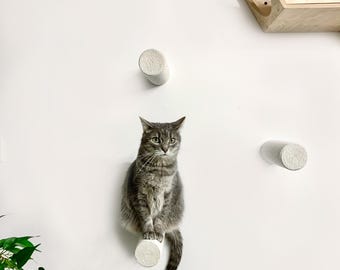 Set Cat Steps for walls, white cat steps, black cat steps, sisal cat steps, cat climber, cat climbing wall, floating cat shelves, cat shelf