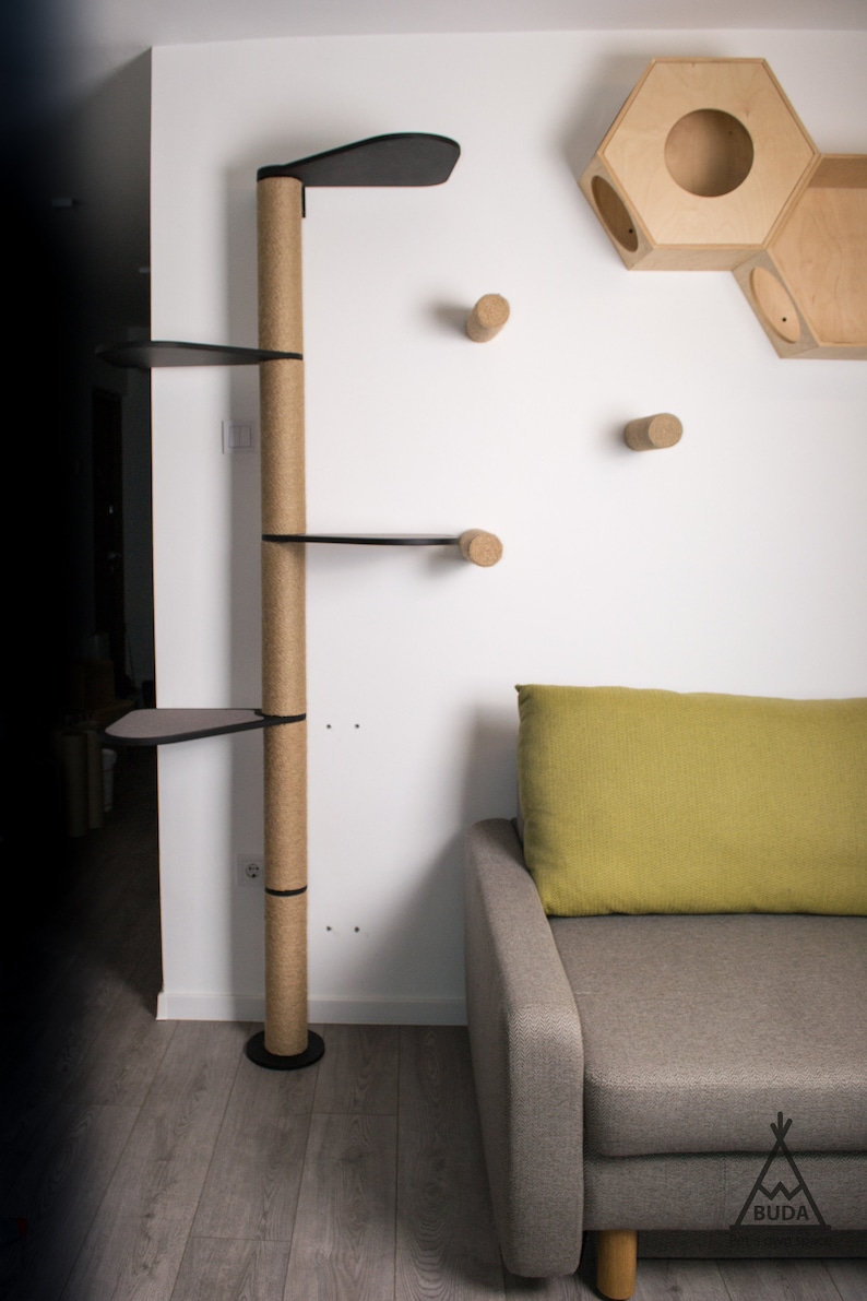 Tall Cat Tree Cat Wall Tree Cat Tree Tower Cat Tree Modern Cat Etsy
