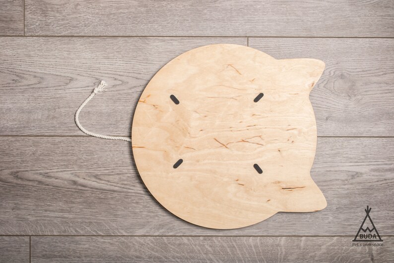 Cat Scratcher and Cat Bed and Cat Toys (3 in 1) cat shape, plywood base and cotton rope. Modern cat furniture cat scratching cat scratch image 5