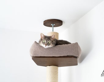 Cat pillow for cat tree Cat lounger Cat bed Cat scratcher Cat shelves Cat climber Pet sleeping bed Cat lovers gift Modern cat bed Cat nap