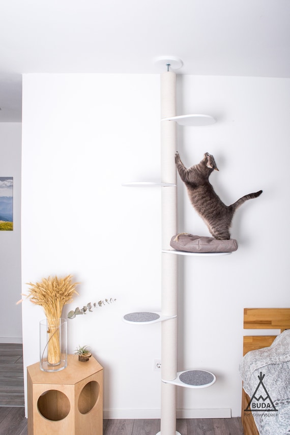 Floor to Ceiling Cat Tree Tall Cat Tree Cat Tower Cat Tree for Large Cats Wooden Cat Tree Cat Tree With Bed Cat Tree Adjustable Etsy