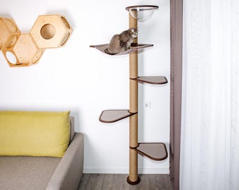 Tall cat tree with clear bubble. Cat tower with cat bed. Cat tree with hammock, cat tree with basket, cat tree for 2 cats. Cat scratcher.