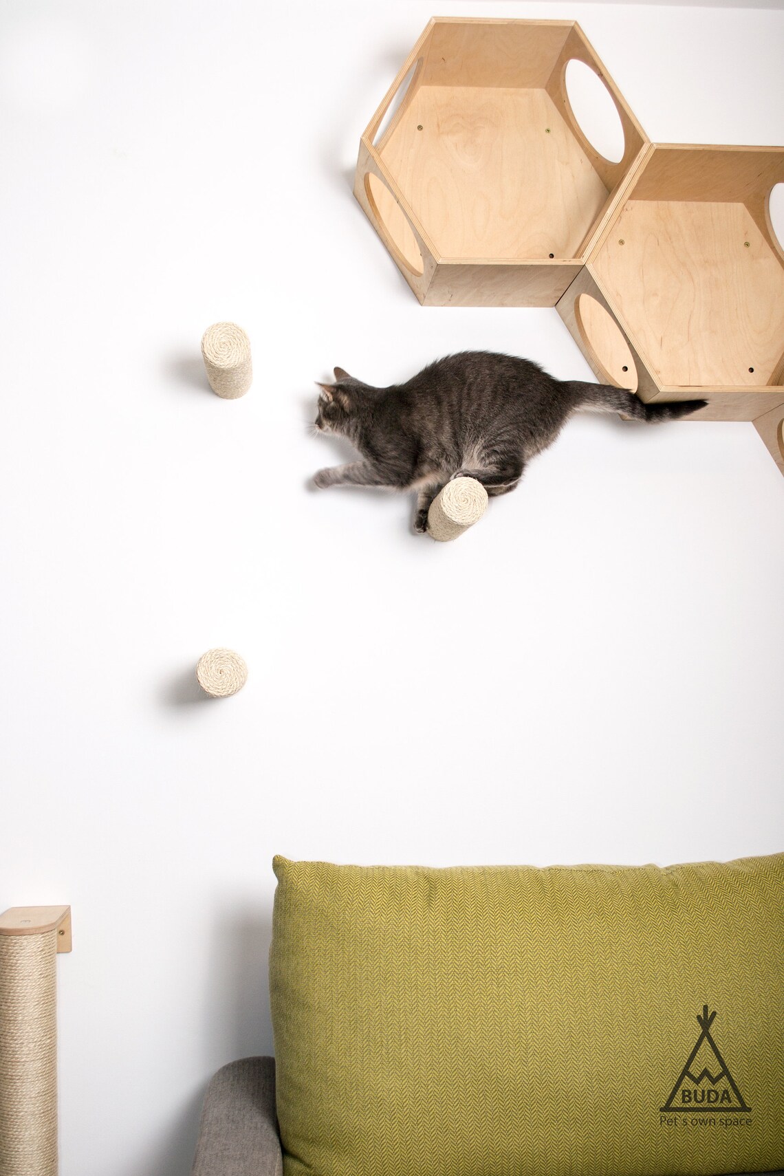 Cat wall stairs Cat steps Sisal cat steps Cat walker Cat tree Etsy