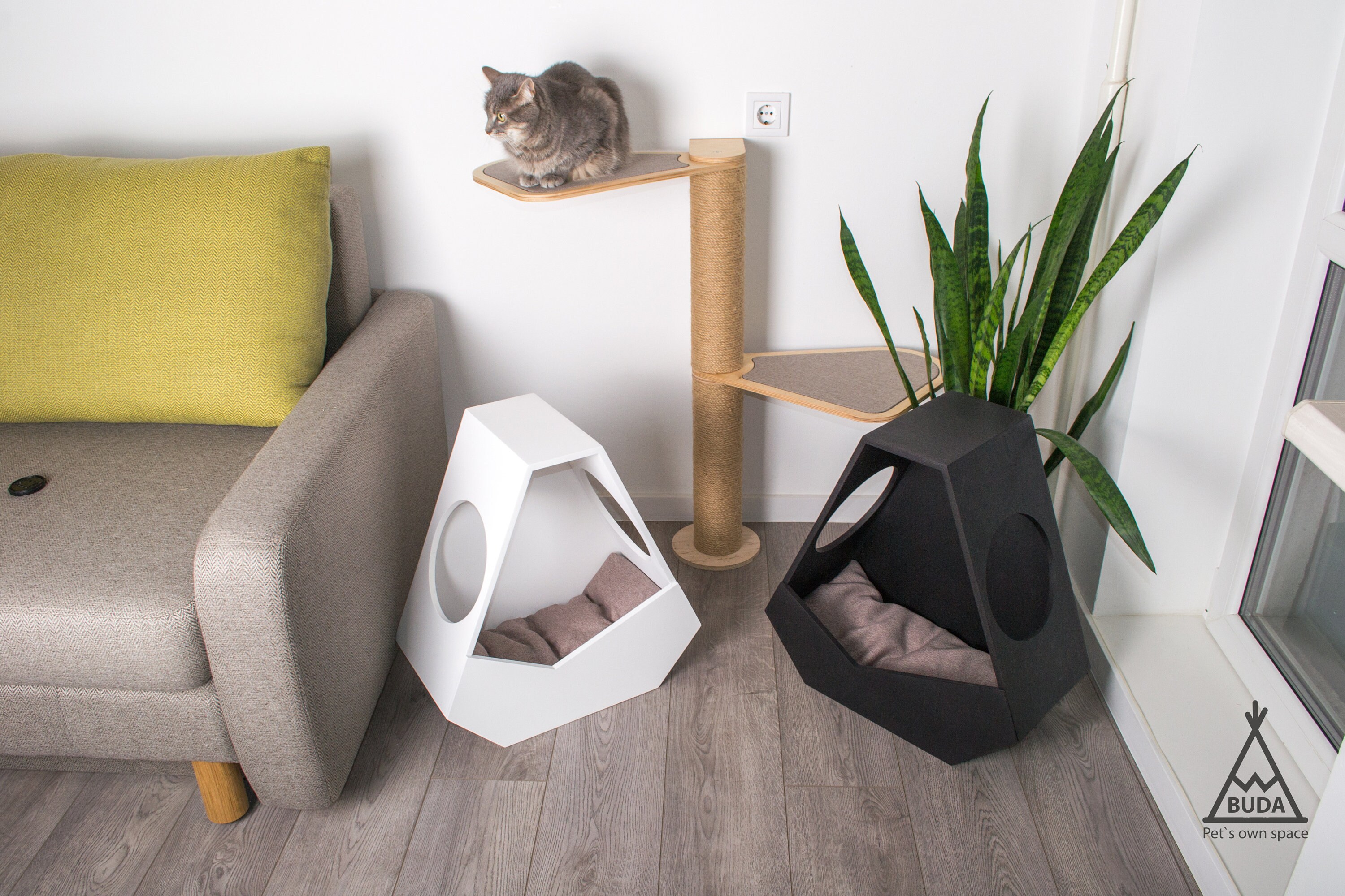 2 in 1 Cat House nightstand / Cat bed bedside table / Etsy