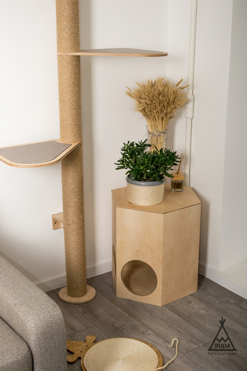 Cat House nightstand 2 in 1 Cat Bed Wooden cat house Cat Etsy