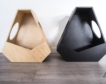 Cat House in legno a 2 piani - cordolo, comodino, comodino. Letto per gatti, salotto per gatti, grotta per gatti, scatola per gatti moderna, mobili per gatti moderni, regalo