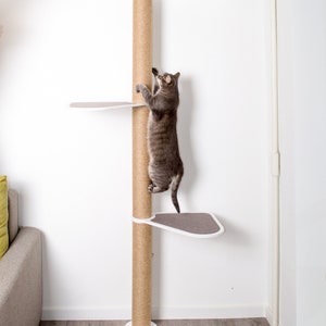 Tall Cat Tree: Jute Scratching Post, Minimalist Cat Furniture