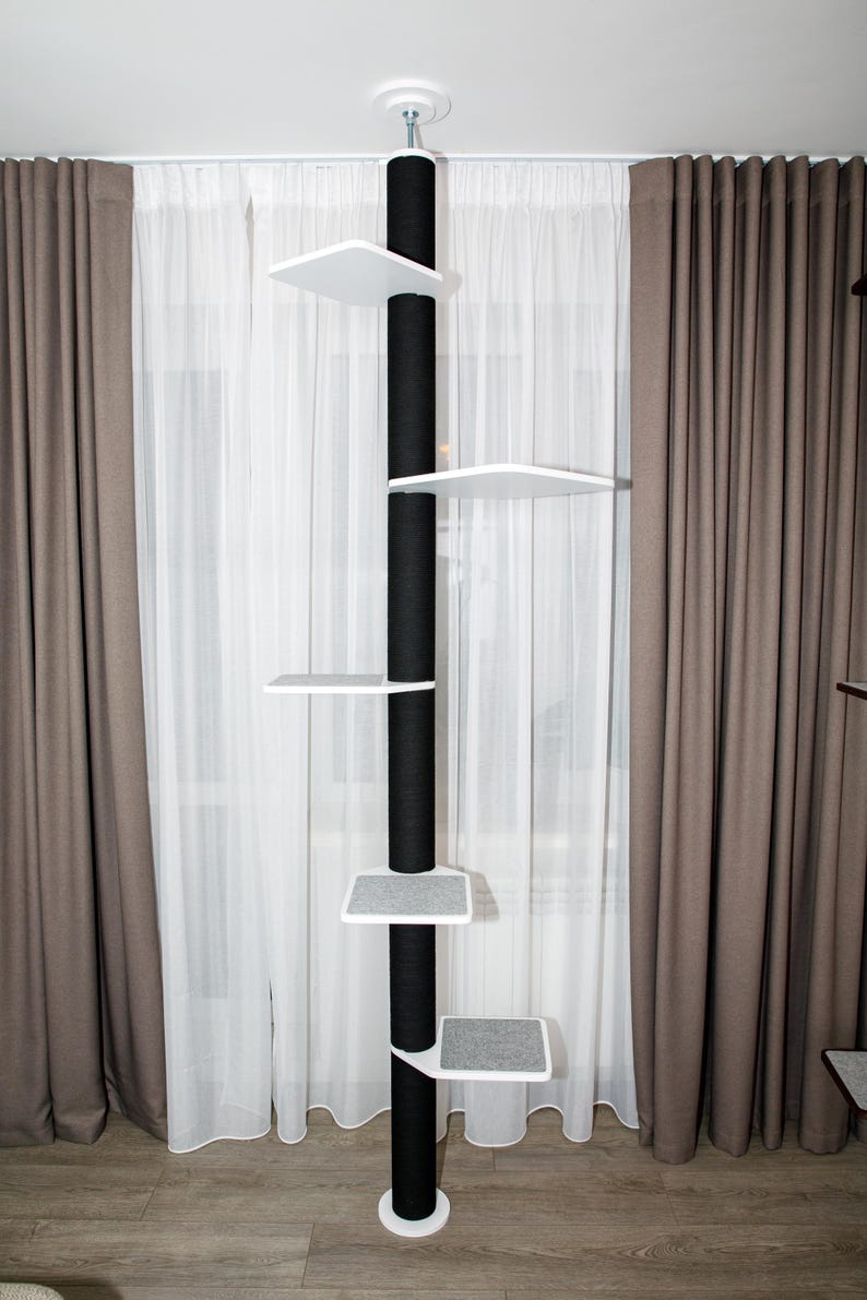 Custom Height Tension Cat Tree: Modern Floor to Ceiling Cat Tree, Tall ...