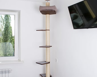 Adjustable Floor-to-Ceiling Cat Tree: Modern Cat Climber Tower