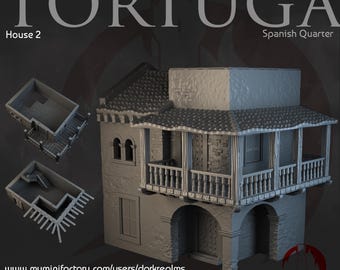 Tortuga House 2 (Dark Realms) 3D Printed Terrain