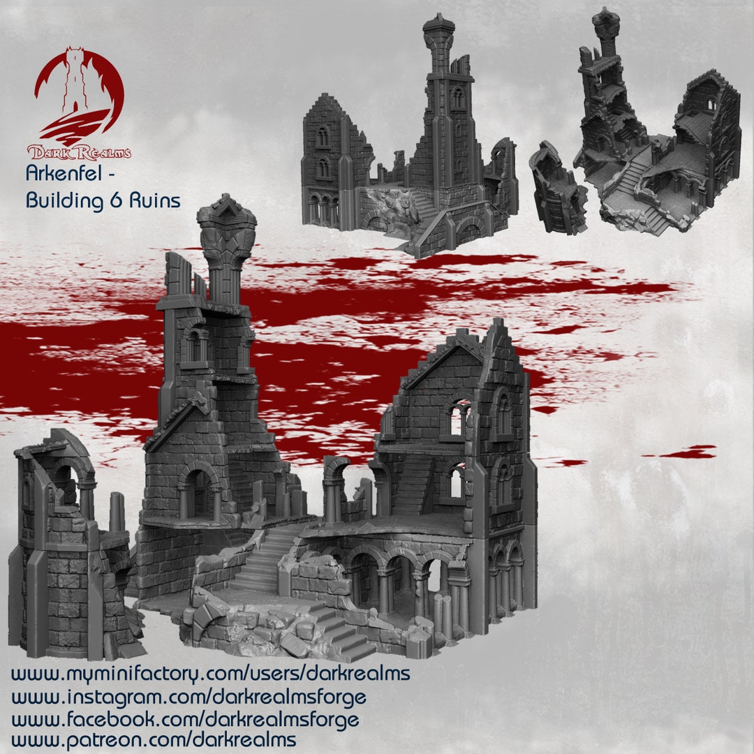 Arkenfel Stable Ruins Fantasy terreno da tavolo, wargaming 10 mm