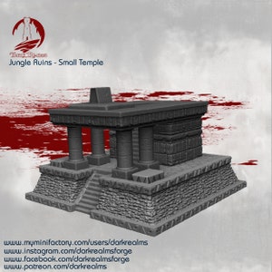 Jungle Ruins Temple Tabletop terrain wargaming 28mm Scale