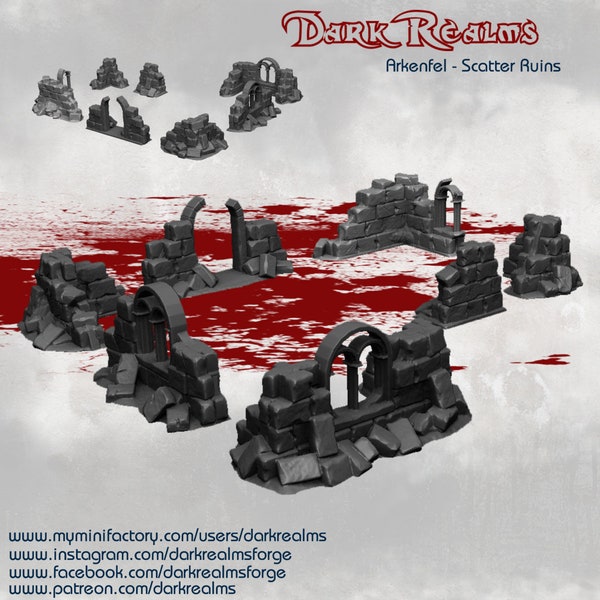 Arkenfel Scatter Ruins Dark Realms Fantasy tabletop terrain wargaming 28mm Scale