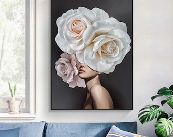 Canvas PICTURES FLORAL Rose Abstract Modern Wall Pictures XXL Living Room Art Print
