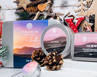 Medium Natural Vegan Gift Sets Plastic free Christmas Present body butter moistursing balm lip balm eco zero waste