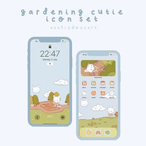 gardening cutie wallpaper & icon bundle!