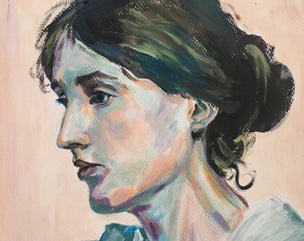 Virginia Woolf Fine Art Print in Multiple Sizes - from Original Portrait Painting
