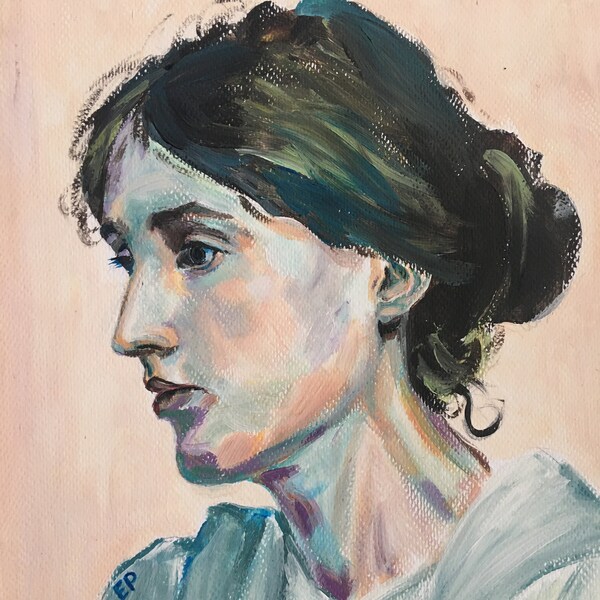 Virginia Woolf Fine Art Print in Multiple Sizes - from Original Portrait Painting