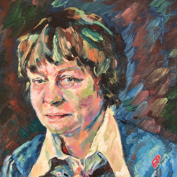 Iris Murdoch Portrait Painting in Oils - Original Art