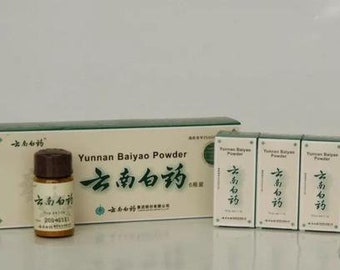 6 bouteilles de 4 g Yunnan Baiyao Poudre Médecine chinoise Poudre pour arrêter les saignements Yun Nan Bai Yao