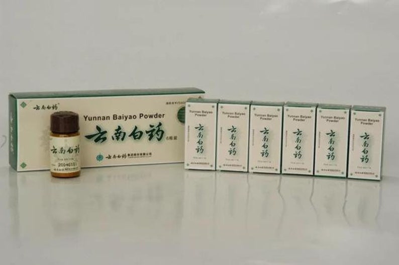6 x 4g Bottles Yunnan Baiyao Powder Chinese Medicine Stop Bleeding Powder Yun Nan Bai Yao zdjęcie 1